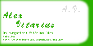 alex vitarius business card